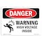 Signmission OSHA Danger Sign, 7" Height, 10" Width, Rigid Plastic, Warning High Voltage Inside, Landscape OS-DS-P-710-L-2223 - alternate 1